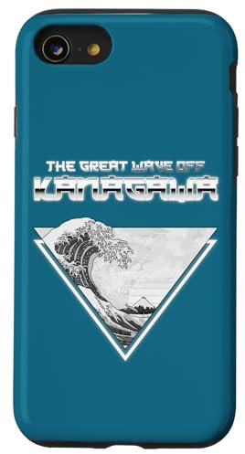 Hülle für iPhone SE (2020) / 7 / 8 Great Wave Off Kanagawa Dreieck-Blaufilter im Vaporwave-Stil