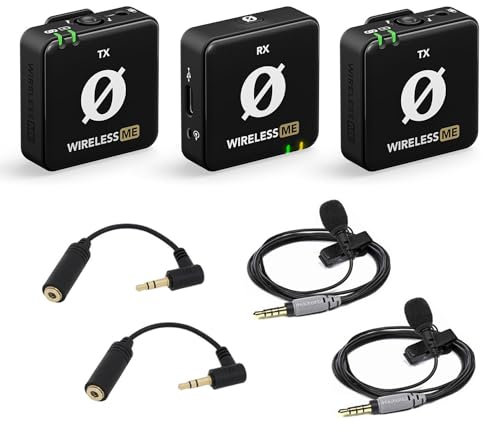 Rode Wireless ME Dual Mikrofon Funksystem + 2X Smartlav+ Ansteckmikrofon + 2X keepdrum ADP03 Adapter