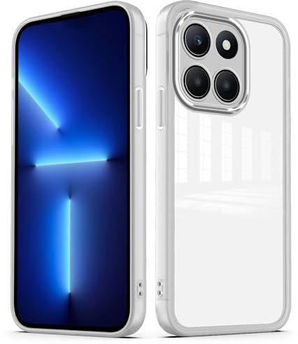 YUXING Cover per Honor X6a Custodia Trasparente con Pellicola Protettiva Lenti Morbida Ultra Sottile Antiurto Bumper Slim Case - Bianco