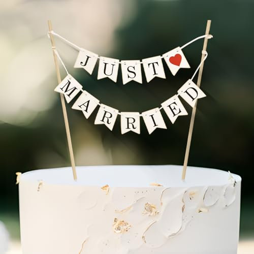 Cake Topper Matrimonio Just Married Topper Torta Decorazione Torta Matrimonio Sposi Nozze Fidanzamento