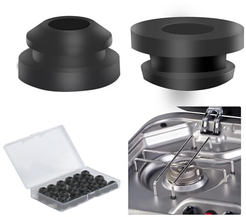 30 Pz Piedini in Gomma Fornello Camper, Gommini per Supporti per Pentole, Piedini in Gomma Antiruggine, Occhiello Passacavo in Gomma Compatibili con Dometic Smev Thetford Aste 5mm Camper Accessori