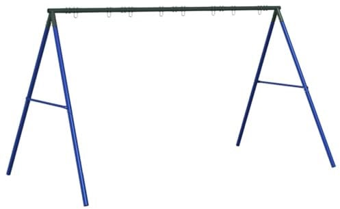 vidaXL Schaukelgestell mit 8 Haken Blau Stahl, Schaukel, Garten-Schaukelgestell, A-Rahmen-Schaukelgestell, Schaukeln, Schaukelgerüst