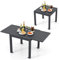 COSTWAY Table de Jardin Extensible en Aluminium Ajustable de 80 à 160 CM, Table à Manger Extérieure Plateau à Lattes pour 4-6 Personnes, pour Cour Terrasse Jardin Piscine (Gris Foncé)