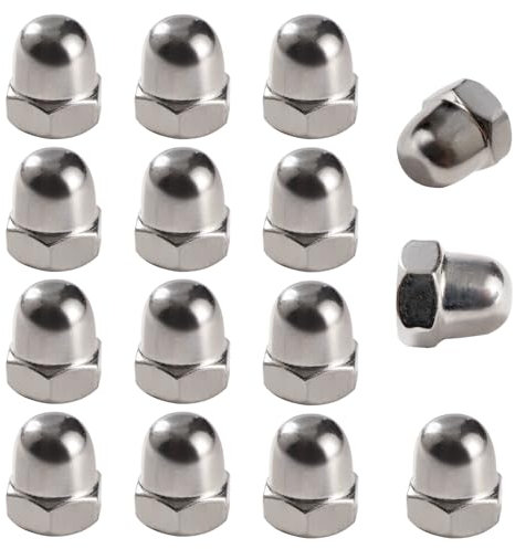 Lyeteung 15 Pezzi M8 Dado Cieco a Calotta in Acciaio Inox, Dadi per Cappello, Dadi a Cupola, per Viti, Bulloni