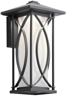 Licht-Erlebnisse Außenleuchte Wand Glas Aluminium 32,3 cm hoch IP44 Schwarz Weiß E27 eckig Vintage Wandlampe außen Haustür Balkon Lampe Wand