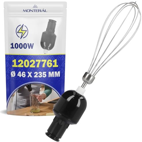 MONTERAL Varillas con Reductor para Batidora de Mano Ø 46x235 mm con Código Original 12027761 para Bosch ErgoMixx Style 1000W - Garantía de 10 Años