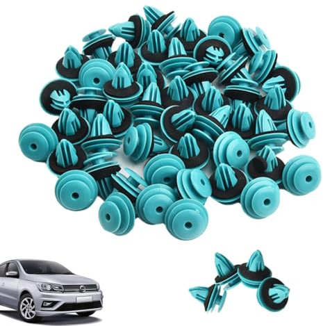 50 Pcs Coches Clips Remache de Plastico,Clips Sujeción con Anillo de Sellado, Grapas Coches universal Clips Remache Para Puerta Interior de Coche Paneles de Ajuste de Puertas Interiores