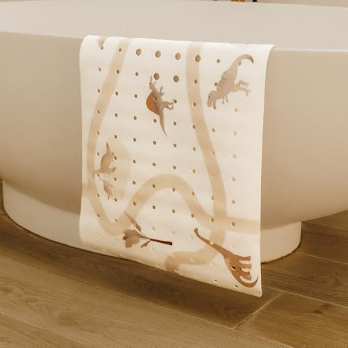 Tapis de Baignoire Bébé Antidérapant -Grande Taille 100cmx40 cm - Motif Dinosaure Circuit- sans BPA, Lavable, Anti-moisissure, avec Ventouses -Tapis Sécurité pour Baignoire -Tapilou x Babyatoutprix