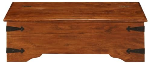 Genérico Wenjingqi 245654 Couchtisch, Massivholz, Akazien-Finish, 110 x 55 x 35 cm, Braun