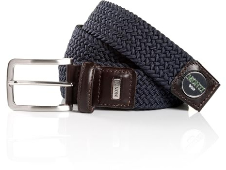 MONTI Herren Flechtgürtel Golfgürtel für Männer mit integriertem Ballmarker BIRDIE - navy uni - Größe 115