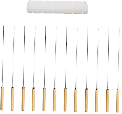 Toddmomy 1ensemble Set De Brochettes De Barbecue Acier Avec Poignées Pour Saucisses Et Légumes Plein Air