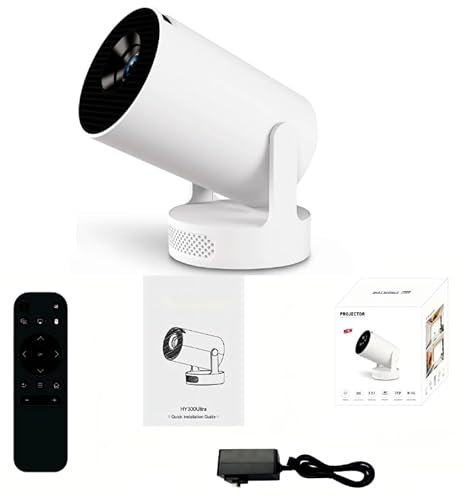 Proiettore portatile HD domestico-contrasto 2000:1, risoluzione nativa: 1280 × 720P, supporto per la decodifica 4K e 1080P, 300 ANSI lumen - Ideale per la casa/camera da letto e film all'aperto.