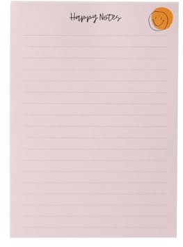 Odernichtoderdoch Notizblock A6 Happy Notes - Linierter Block im handlichen A6 Format mit süßem Smiley, für Notizen, Gedanken und To-Do´s