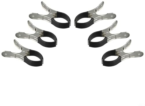 Aprilsunnyzone Pool Cover Clips Stainless Steel Windproof Clamps for Above Ground Pools 6pcs 30pcs Heavy Duty Secure Pool Cover Fasteners (6pcs black)