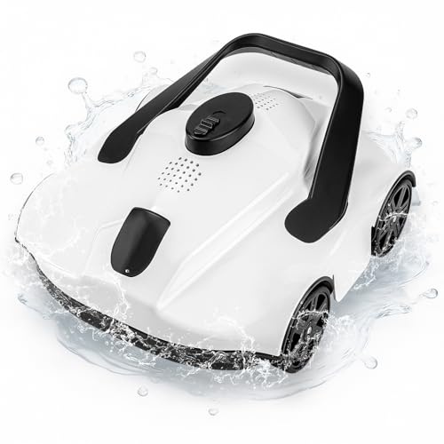 Nettoyeur de Piscine robotique avancé sans Fil avec autonomie de 130 Minutes | Technologie de stationnement Automatique | pour piscines Hors Sol jusqu'à 80 m²