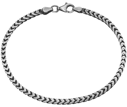 Smart Jewel Armband Armband Fantasiekette 4-kant antik, massiv, Silber 925