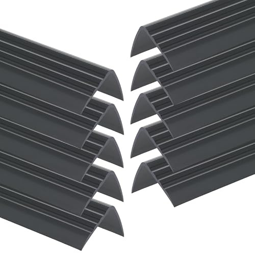 Lot de 10 Nez de marche en PVC autoadhésif antidérapant 50x40mm 110cm Noir | Protection de bord de marche autocollante, profilé d'angle antidérapant d'escalier, bande de bordure, pose sans perçage