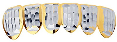 Gold Grillz - One size fits all - Diamond Cut ONE - Bottom