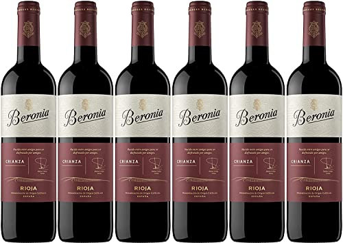 Beronia Crianza - Vino Tinto D.O.Ca. Rioja Tempranillo - 6 Botellas de 750 ml - Total: 4500 ml