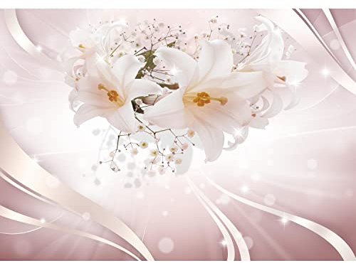 Runa Art Fototapete Blumen Lilien Modern Vlies Wohnzimmer Schlafzimmer - Made in Germany - 308 x 220 cm Rosa 9355010b