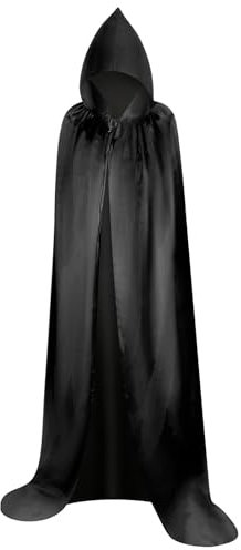 Myir Unisex Umhang mit Kapuze, Halloween Umhang für Erwachsene Cosplay Vampir Kostüm Halloween Kostüm (Schwarz, M)