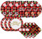 Weihnachtsteller Serviette Einweg-Vichy-kariert Büffel-Plaid mit Weihnachtsmann Schneemann