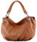 modamoda de IT40 Damen Leder/Nappaleder Schultertasche Hobo Bag handmade in Italy, Farbe:Cognac Leder
