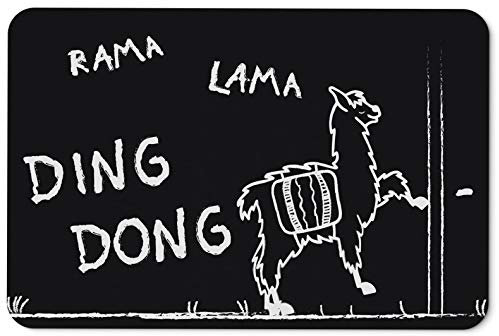 Tassenbrennerei Fußmatte mit Spruch Rama Lama Ding Dong - Türmatte lustig - waschbar und langlebig - Deutsche Qualität