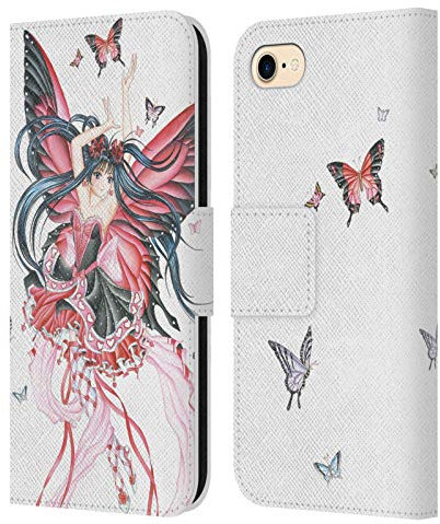Head Case Designs Offizielle Nene Thomas Red Hearts Anime 2 Feen Leder Brieftaschen Handyhülle Hülle Huelle kompatibel mit Apple iPhone 7/8 / SE 2020 & 2022