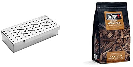 Weber 7576 - Ahumador Universal + 17627 - Saco De Virutas Para Ahumar - Whisky