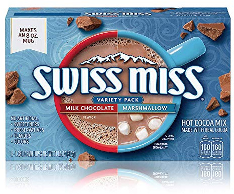 Swiss Miss Mix Variety Pack, Instant Hot Chocolate Powder Drink, Milk Chocolate and Marshmallow Flavours, 313g