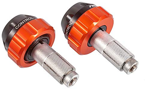 Motorcycle Throttle Lock Cruise Control Handlebar Plugs Grip Bar End Caps Slider Set for Street/Sport/Tour Bike Cruiser Scooter (Orange)