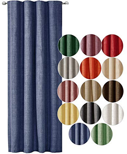 JEMIDI Vorhang blickdicht 140x245cm - Gardine mit Kräuselband Universalband - 100% Polyester Schal lang für Wohnzimmer Schlafzimmer