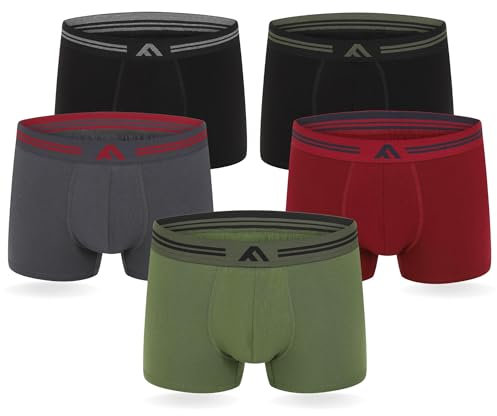 FM London Mens Super Soft Bamboo (5-pack) Boxer Shorts, Dark Assorted, XXL UK
