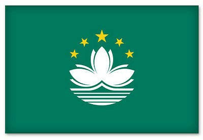 12cm! Klebe-Folie Wetterfest Made-IN-Germany Macau China Flag K1837 UV&Waschanlagenfest Auto-Aufkleber Sticker Decal