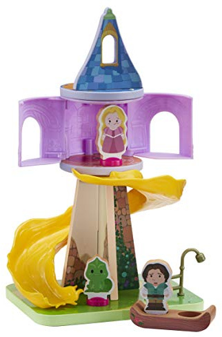 Disney Princess Wooden RAPUNZELS Tower PLAYSET Beautiful Preschool Wooden Toy, Imaginative Play, FSC Certified Sustainable, Gift for 2-5 Year Old