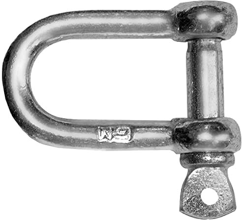 10mm Dee Shackle Chain Link D Shackles Galvanised Steel Zinc Plated 320kg Max Load (Pack of 2)
