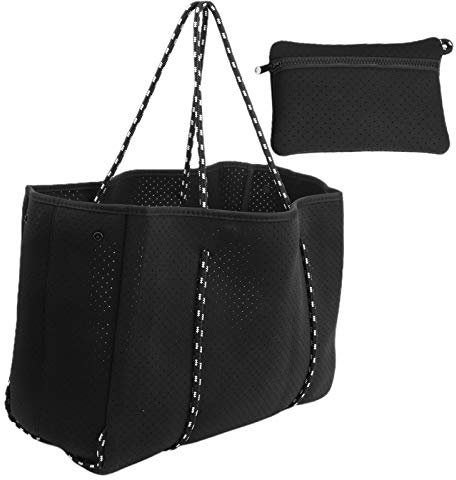 Demeras Neopren-Strandtasche im vielseitigen Stil, mit ausreichend Kapazit?t, f¨¹r eine Vielzahl von Szenarien (schwarz)