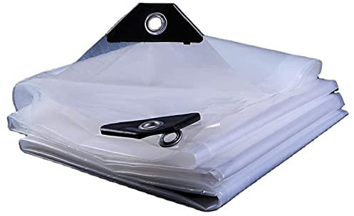 LWPCP Bâche De Protection en Polyéthylène avec Œillets, Couverture Végétale Résistante Aux Intempéries,Bâche Transparente Extérieure pour Meubles De Jardin, Piscine, Voiture, Bois,2x4m/6.56x13.12ft