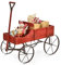 COSTWAY Carrito de Madera Maceta, Maceta Decorativa con Ruedas y 2 Secciones para Plantas, Porta Plantas de Exterior para Jardín, Patio, Terraza 62 x 34 x 60 cm (Rojo)