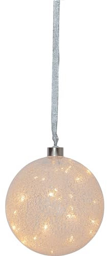 EGLO LED Weihnachtskugel für Innen, beleuchtete Glaskugel zum Aufhängen Ø 15 cm, Leuchtkugel zum Hängen, warmweiß, Strom-Betrieb
