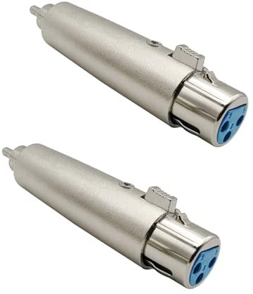 iYueMps RCA to XLR Adapter, RCA Male to XLR Female Connector Professional Metal Construction Jack Plug 3-pin Converter Gender Changer(2 x XLR to RCA Connector)
