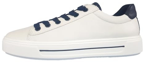 ara Damen Courtyard Sneaker, Weiss,BLAU, 37.5 EU Weit