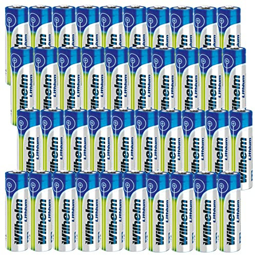 40 x Wilhelm Lithium AA Mignon Batterien LR6 1,5V Lithiumbatterie