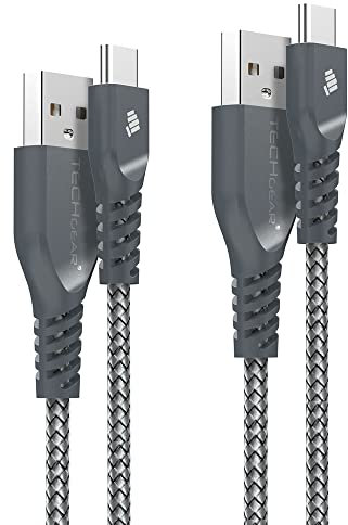 TECHGEAR USB C Kabel [1 Meter 2 Stück] Typ C Ladekabel und Synchronisation für Samsung Tab A8 10,5 Tab S7 S8 /Plus/Ultra, Tab Active Pro, Tab S6 Lite/S7 FE, Lenovo M10 HD, TECLAST M40 Pro, MatePad T10