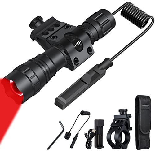 DARKBEAM Rot licht Taschenlampe LED Aufladbar USB, hohe Lumen Zoomable Rotlicht Taschenlampen Tragbares Handheld Rote Licht für Angeln, Jagd, Astrofotografie, Beobachtung, Rettung, mit Clip