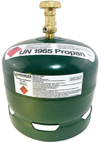 GARDINGER leere befüllbare 1,9 kg Propangasflasche mit Sicherheitsventil (Alternative zur GAZ R904)