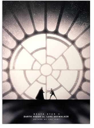 Displate Offiziell Star Wars MetallPoster Magnetische Befestigung Inklusive Lizenziert Bilder Hochwertiges PosterDuels of Fate - Death Star II Poster 45 cm x 32 cm