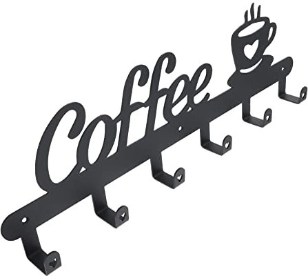VILLFUL 1 Set Wall Mounted Coffee Mug Rack Organizer Station Vertical Rack Metal