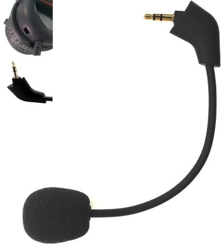 Microphone de Jeu de Rechange pour Casque de Jeu Filaire Kingston HyperX Cloud 2 II Cloud Core Cloud Pro CloudX PS5 Xbox One PC Gaming Micro (Trou carré-extrémité inclinée)